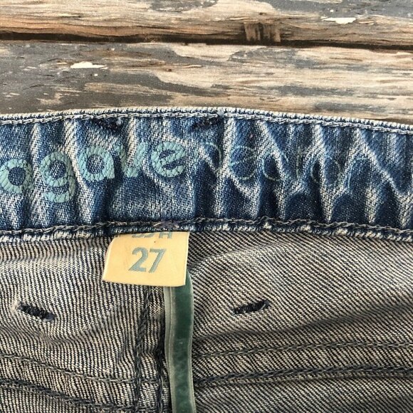 Agave Nectar "Paraiso" Slim Straight Stretch Jeans Sz 27 Light wash Distressed - Picture 7 of 11